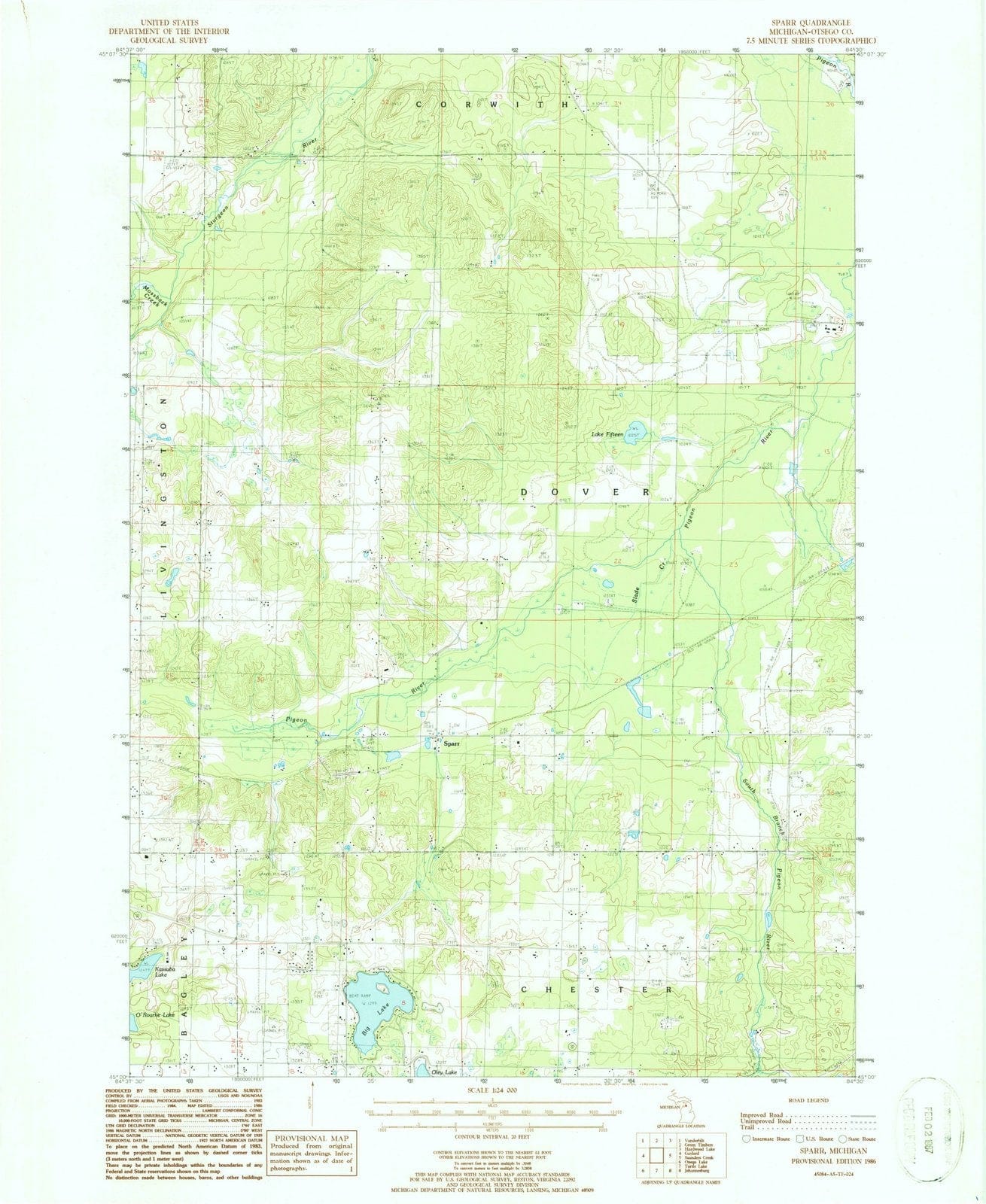 1986 Sparr, MI - Michigan - USGS Topographic Map