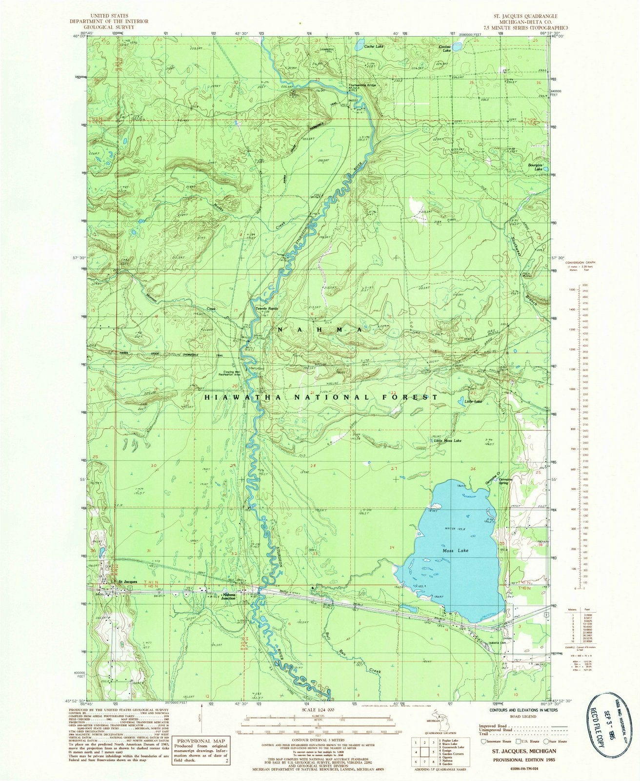 1985 St. Jacques, MI - Michigan - USGS Topographic Map