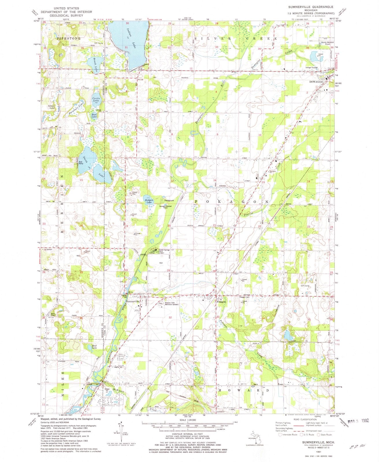 1981 Sumnerville, MI - Michigan - USGS Topographic Map
