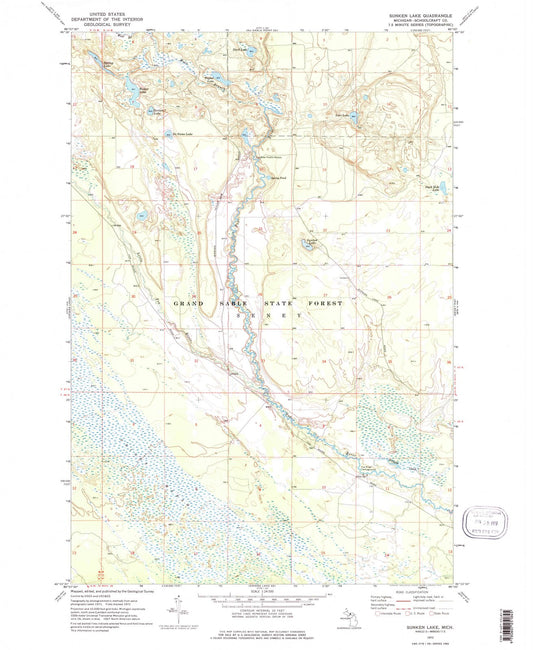 1972 Sunken Lake, MI - Michigan - USGS Topographic Map