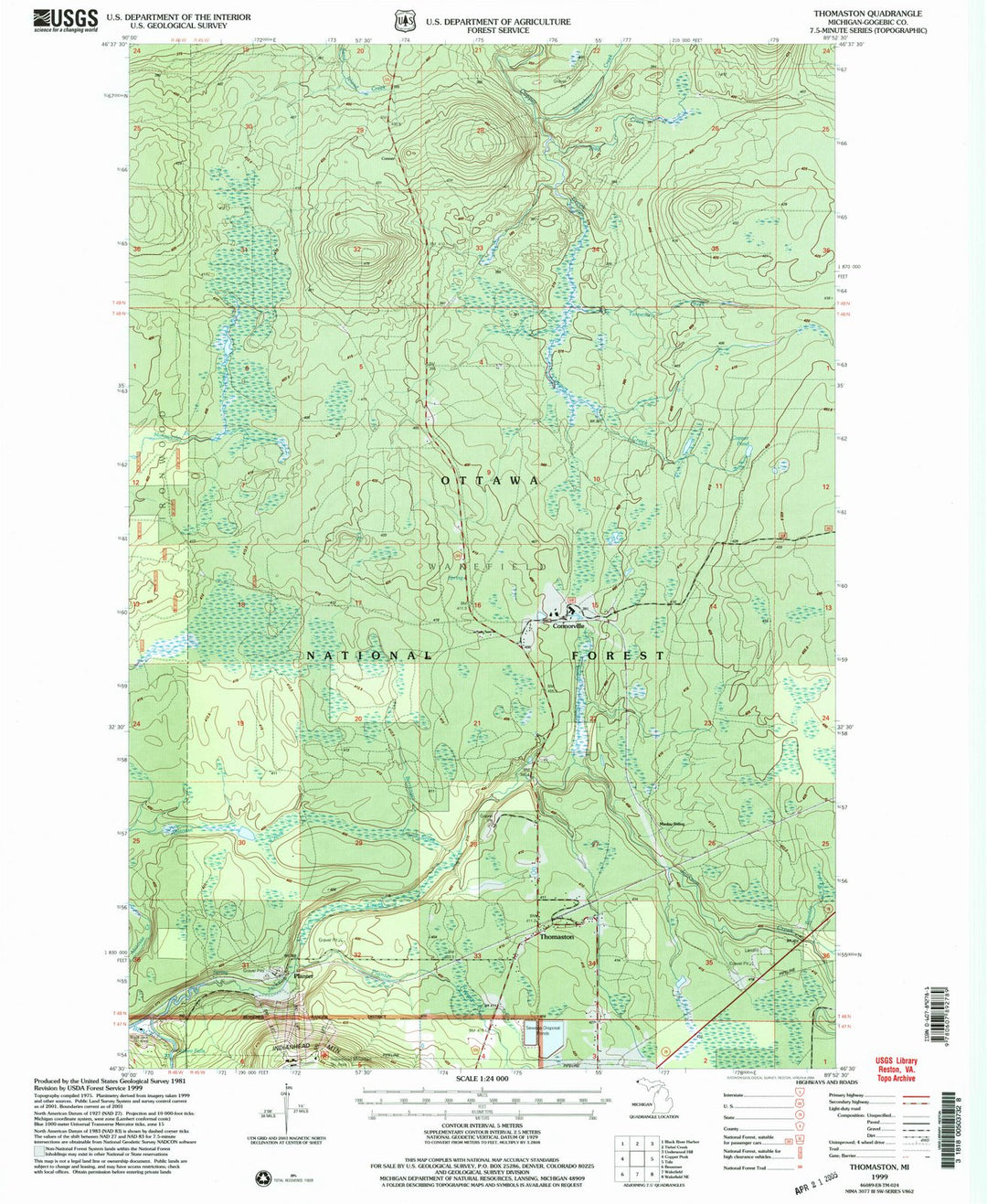 1999 Thomaston, MI - Michigan - USGS Topographic Map