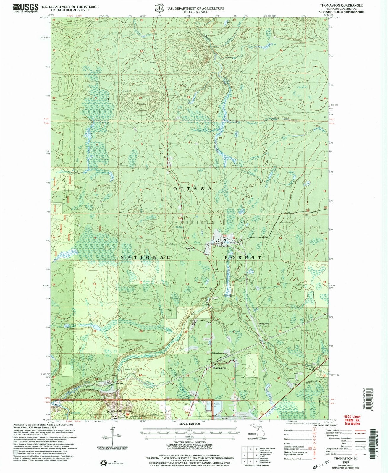 1999 Thomaston, MI - Michigan - USGS Topographic Map