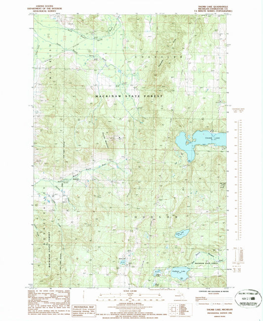 1986 Thumb Lake, MI - Michigan - USGS Topographic Map