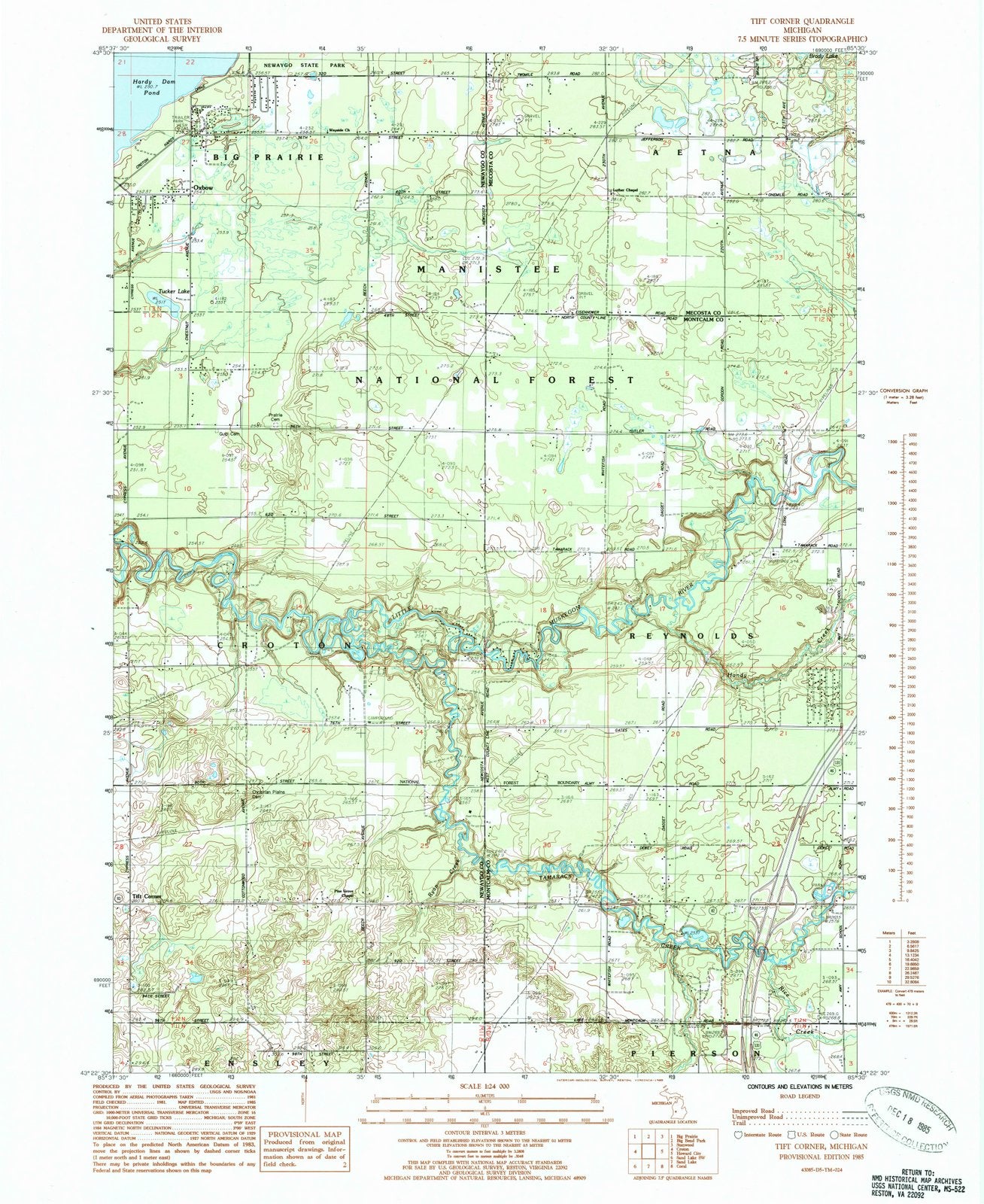 1985 Tift Corner, MI - Michigan - USGS Topographic Map