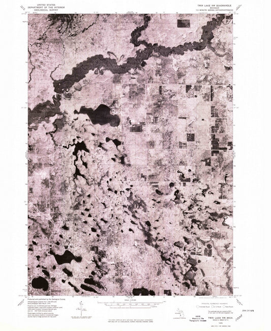 1976 Twin Lake, MI - Michigan - USGS Topographic Map