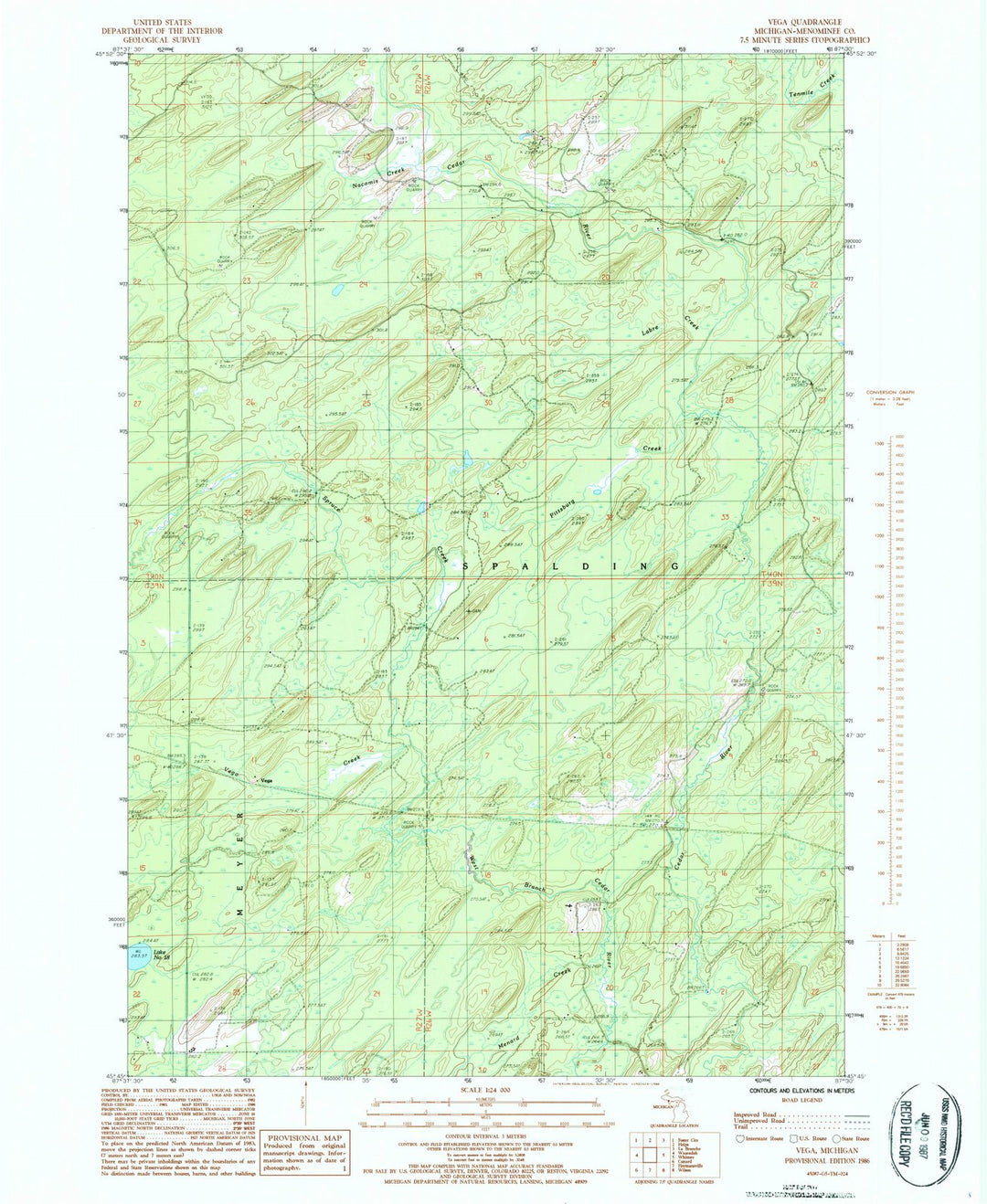 1986 Vega, MI - Michigan - USGS Topographic Map