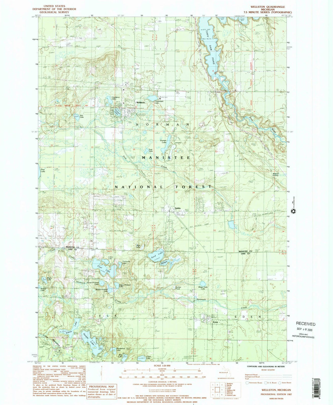 1987 Wellston, MI - Michigan - USGS Topographic Map v2
