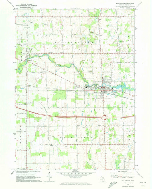 1970 Williamston, MI - Michigan - USGS Topographic Map
