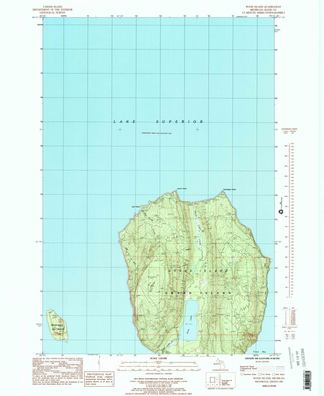 1985 Wood Island, MI - Michigan - USGS Topographic Map