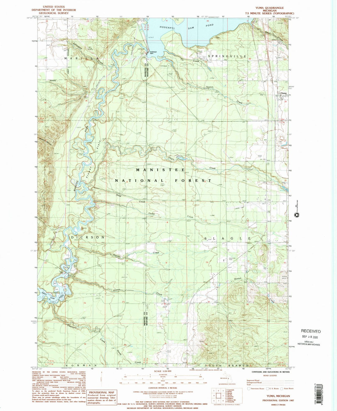 1987 Yuma, MI - Michigan - USGS Topographic Map