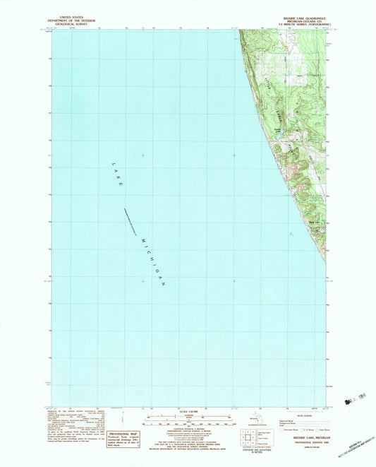 1983 Bigsbie Lake, MI - Michigan - USGS Topographic Map
