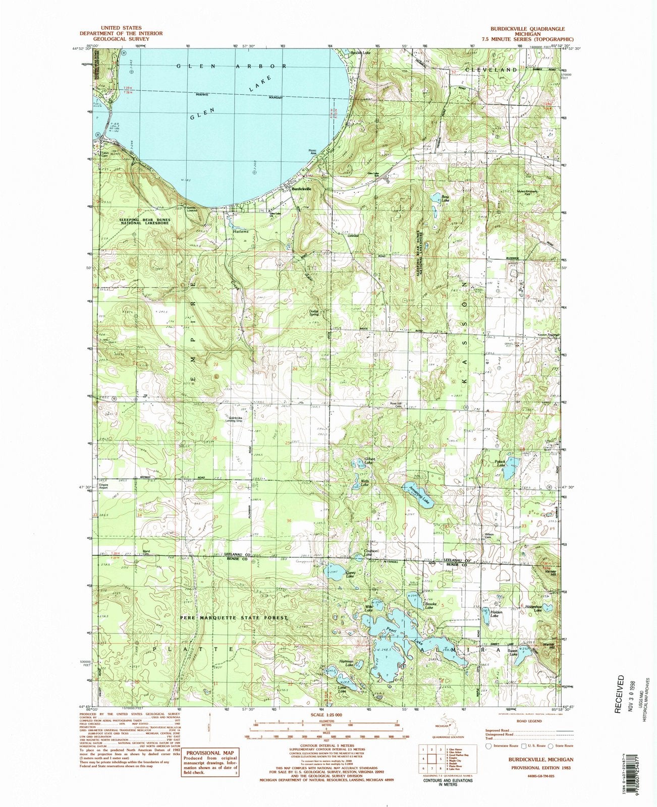1983 Burdickville, MI - Michigan - USGS Topographic Map v2