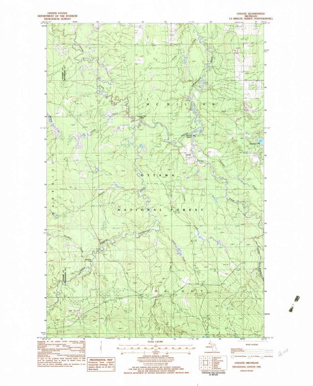 1982 Choate, MI - Michigan - USGS Topographic Map