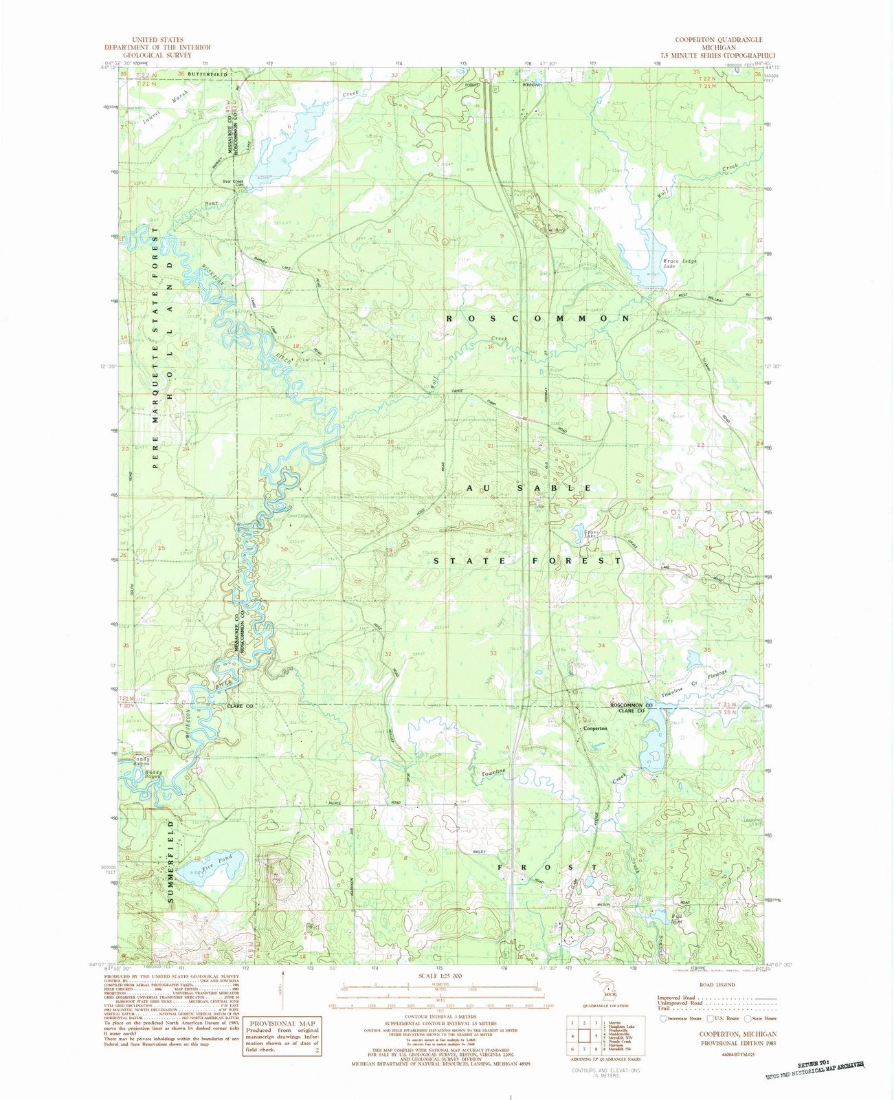 1983 Cooperton, MI - Michigan - USGS Topographic Map