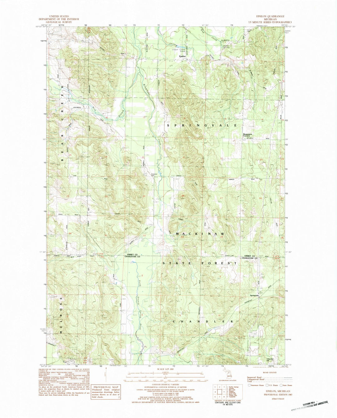1983 Epsilon, MI - Michigan - USGS Topographic Map