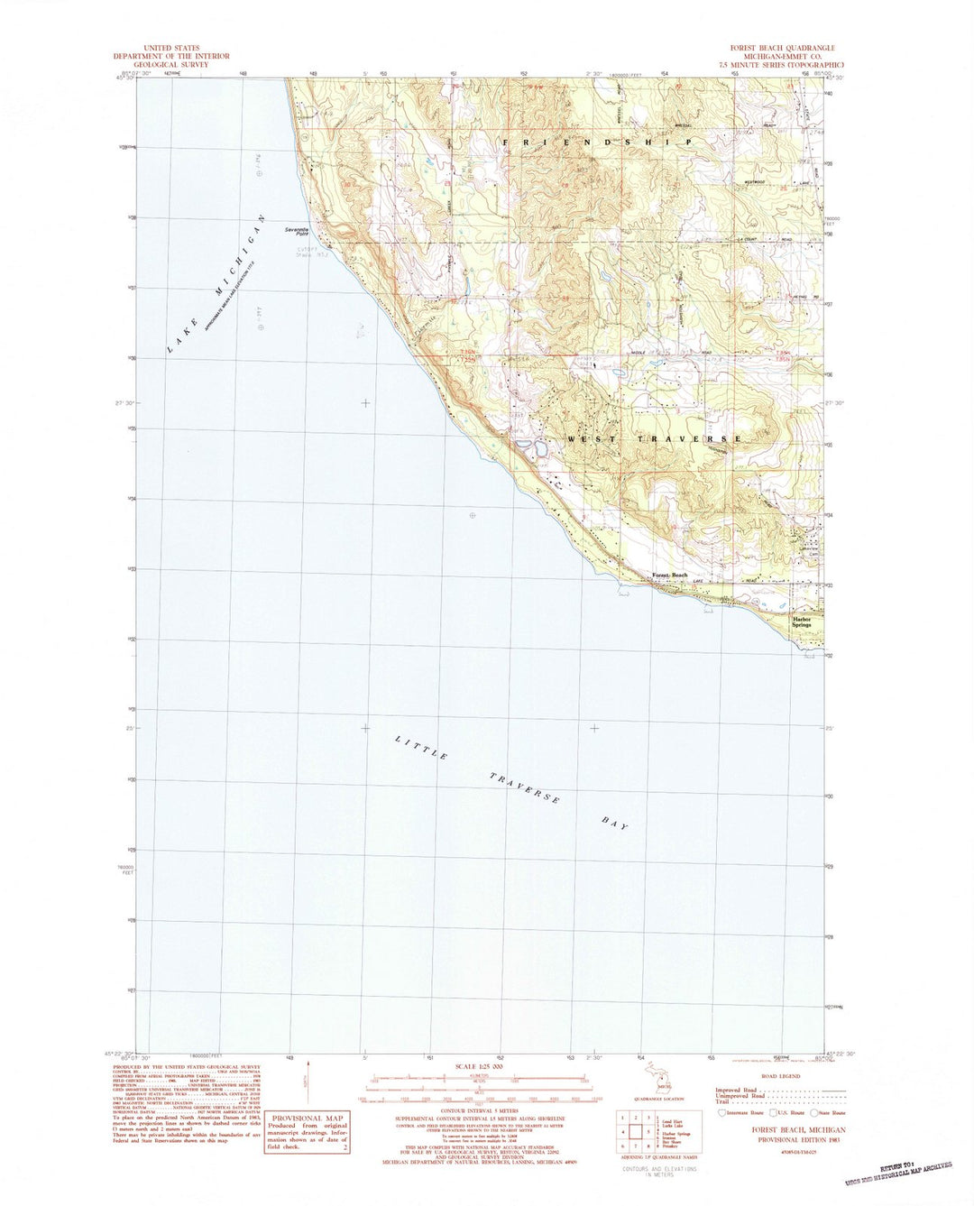 1983 Forest Beach, MI - Michigan - USGS Topographic Map