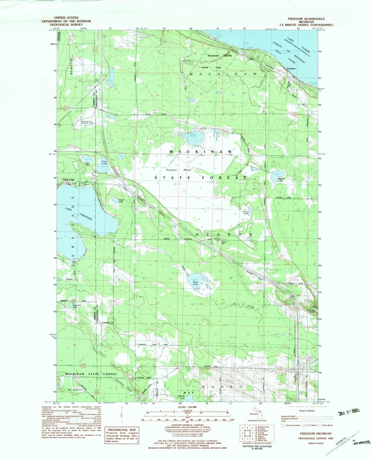 1982 Freedom, MI - Michigan - USGS Topographic Map