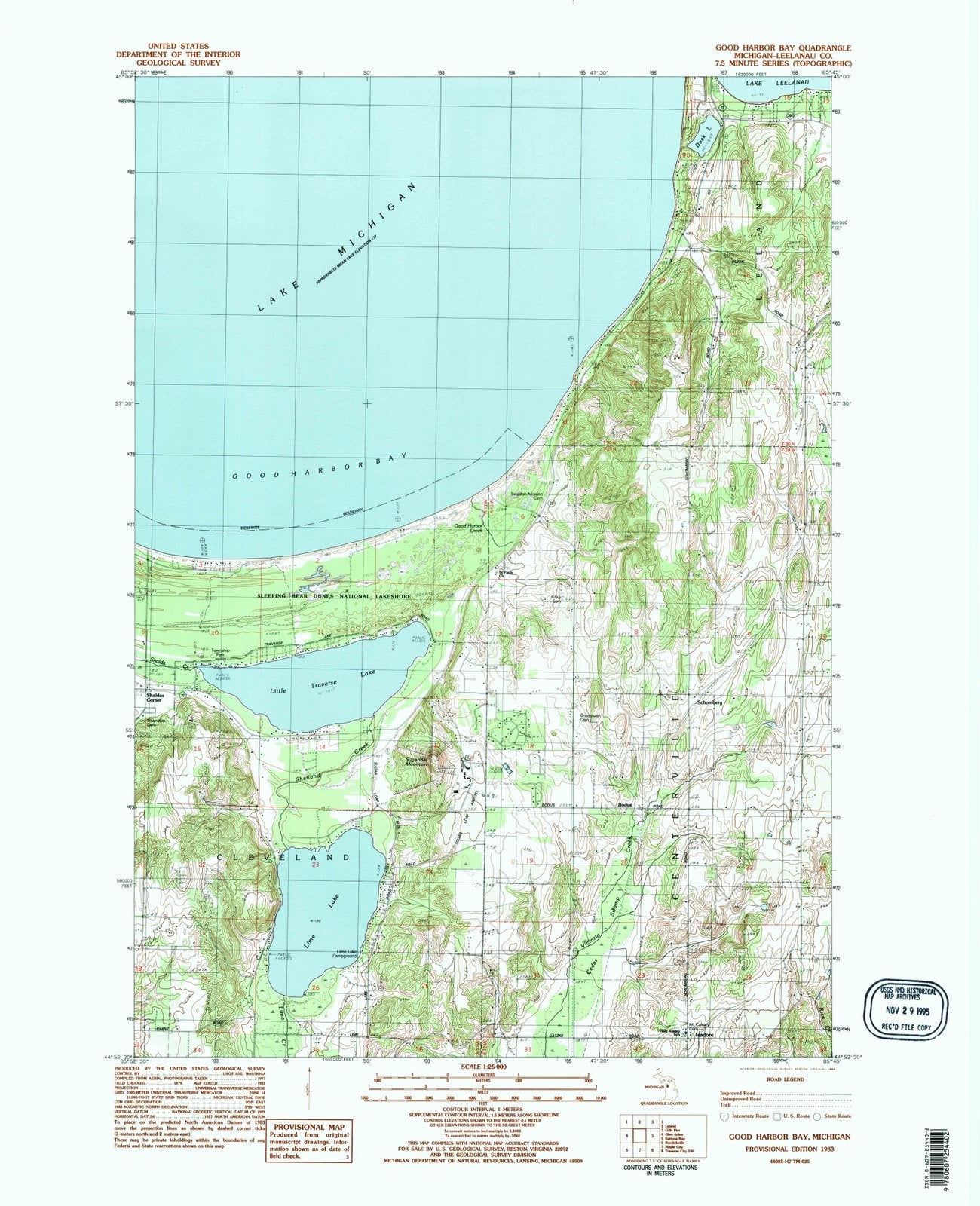 1983 Good Harbor Bay, MI - Michigan - USGS Topographic Map