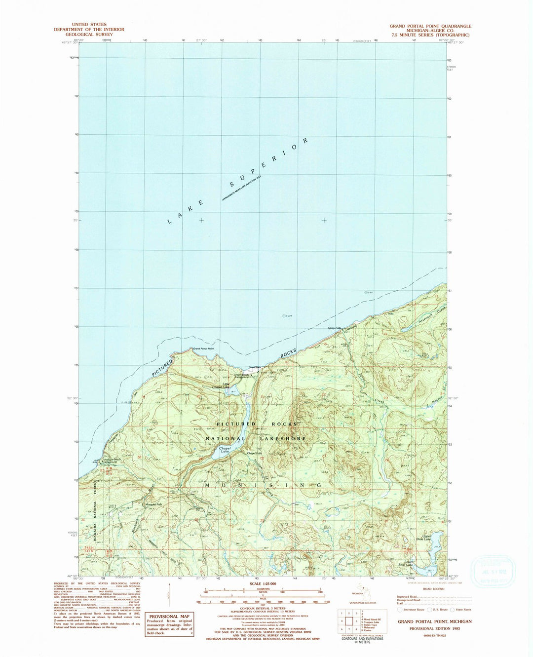 1983 Grand Portal Point, MI - Michigan - USGS Topographic Map v2