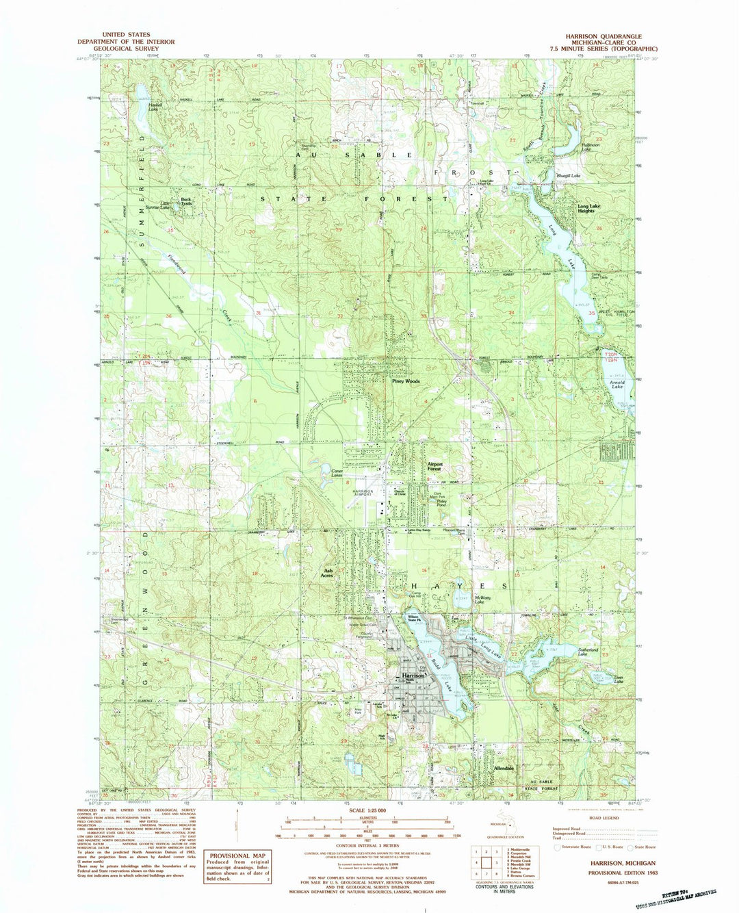 1983 Harrison, MI - Michigan - USGS Topographic Map