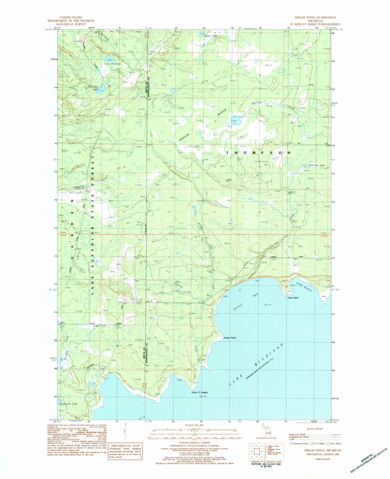 1983 Hiram Point, MI - Michigan - USGS Topographic Map