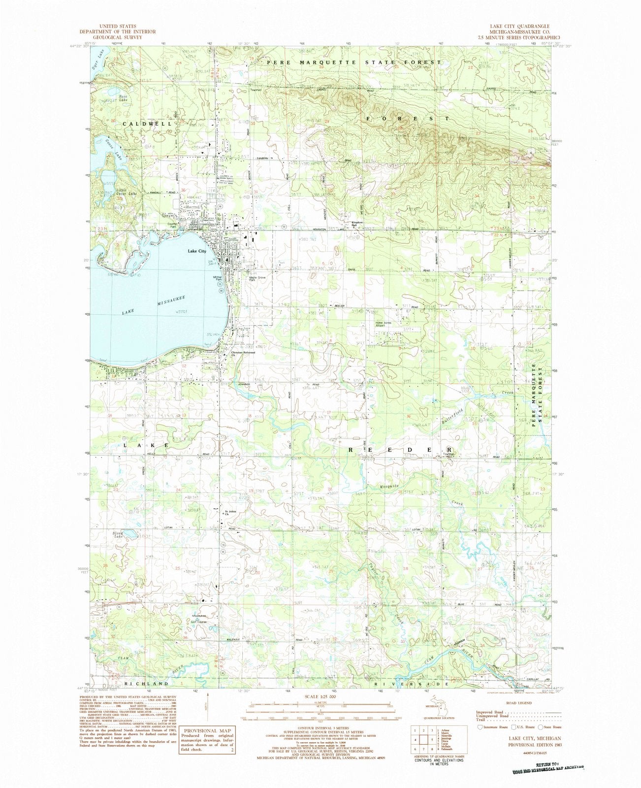 1983 Lake City, MI - Michigan - USGS Topographic Map