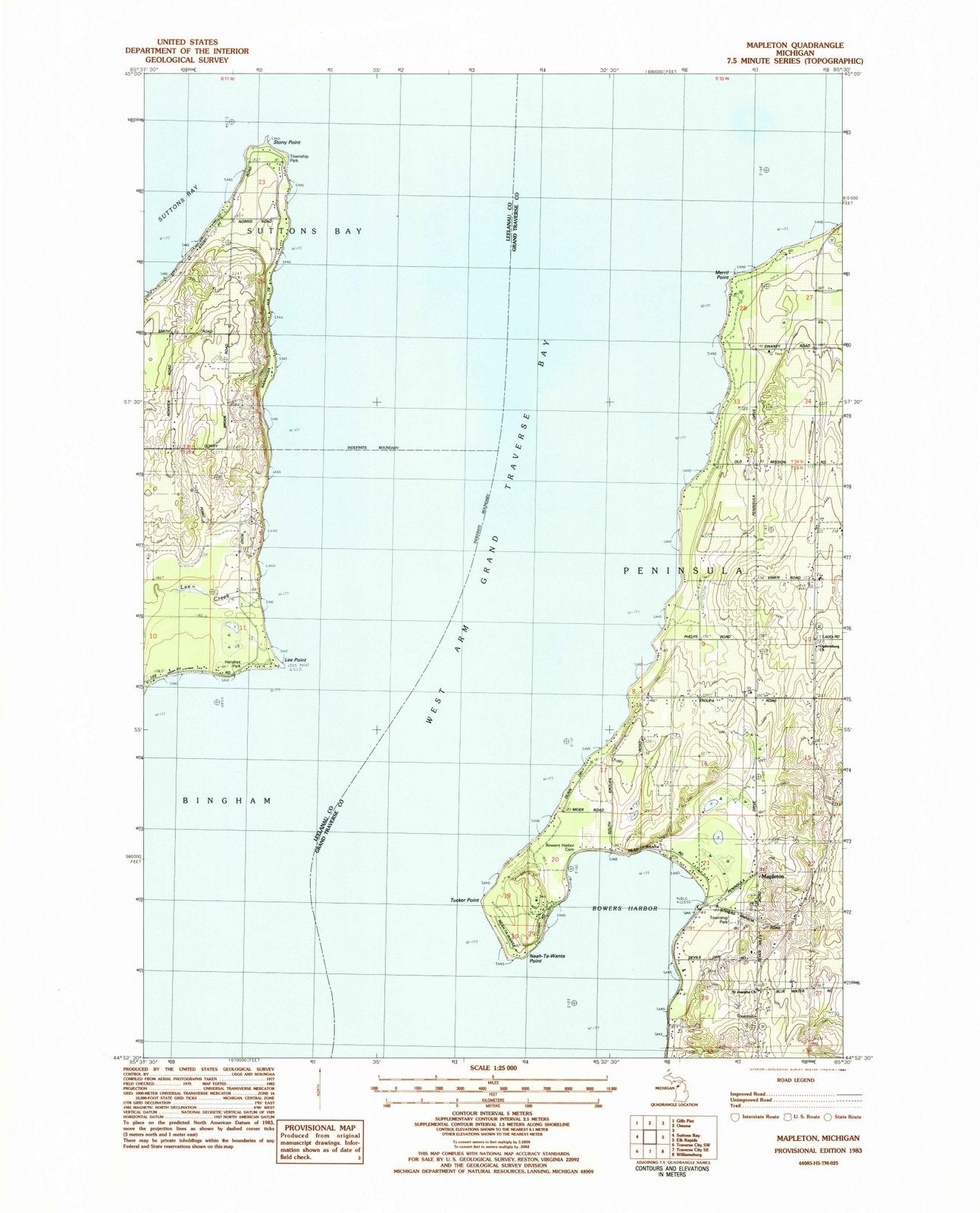 1983 Mapleton, MI - Michigan - USGS Topographic Map