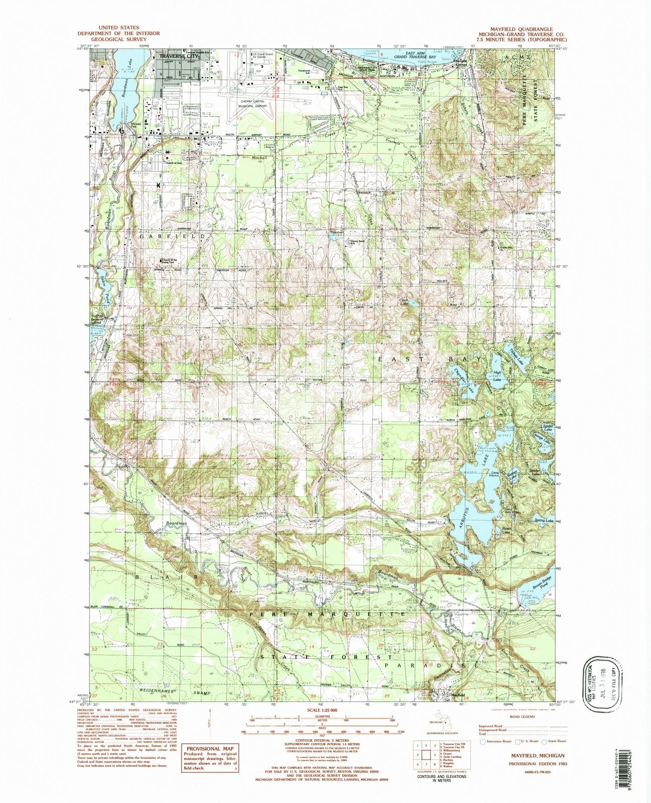 1983 Mayfield, MI - Michigan - USGS Topographic Map