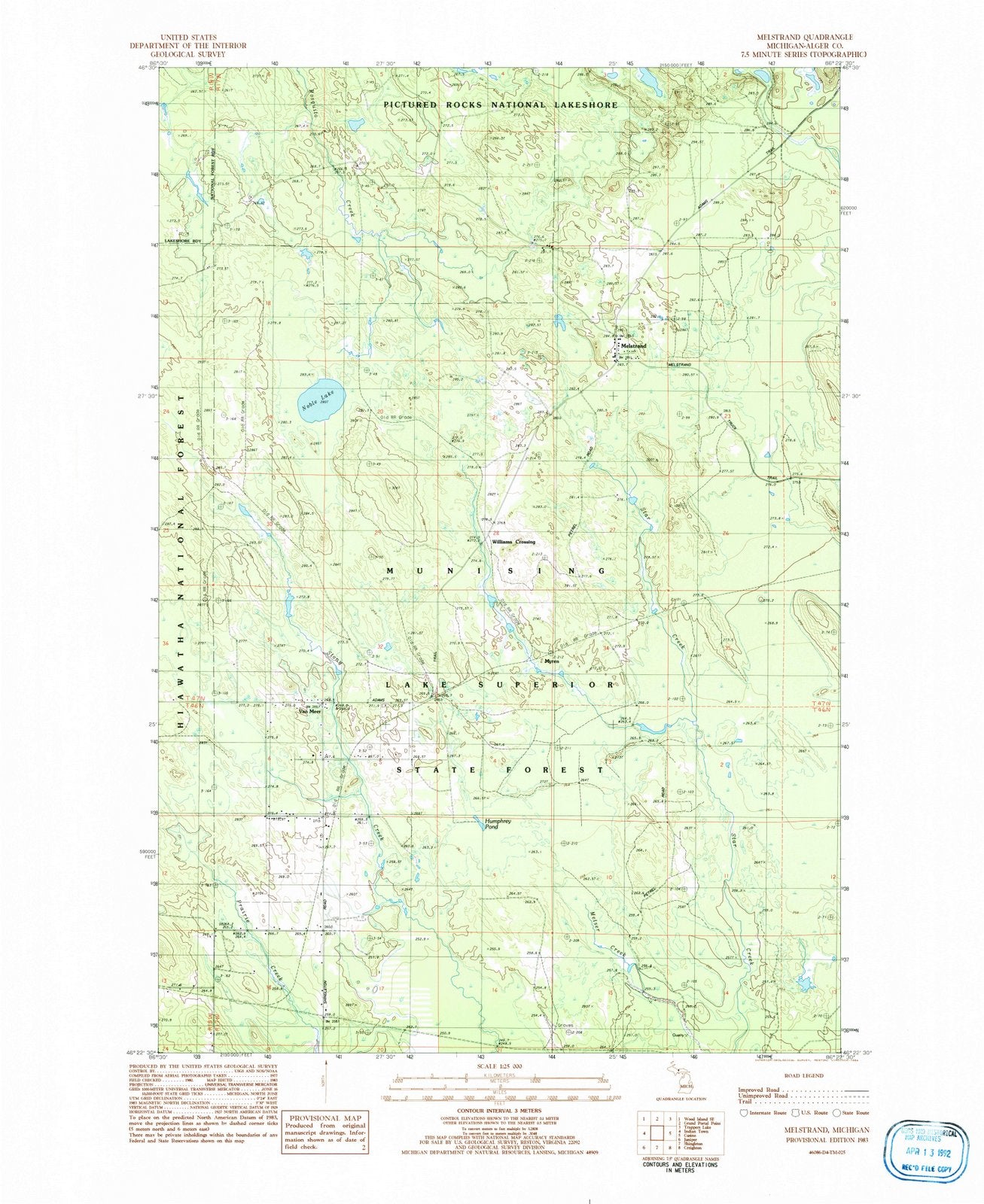 1983 Melstrand, MI - Michigan - USGS Topographic Map