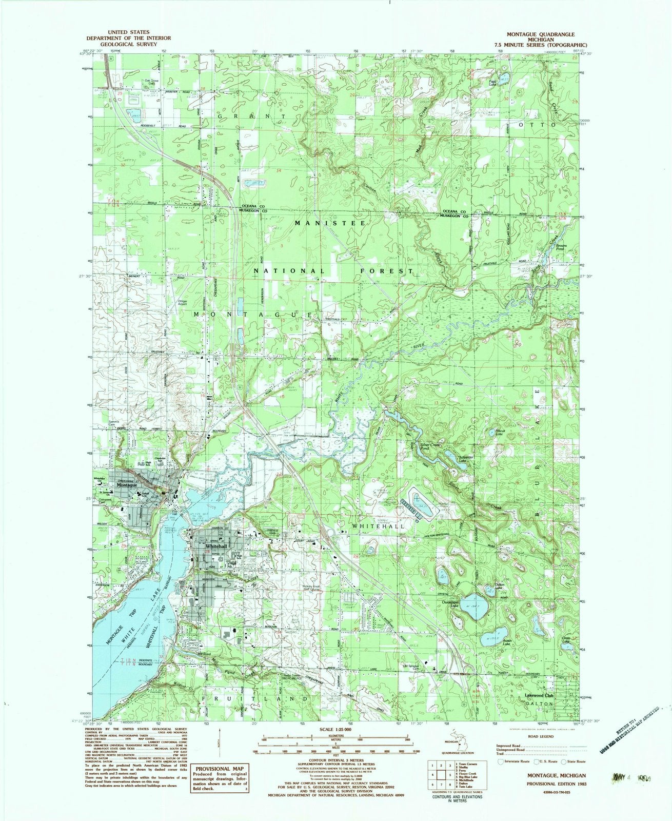 1983 Montague, MI - Michigan - USGS Topographic Map
