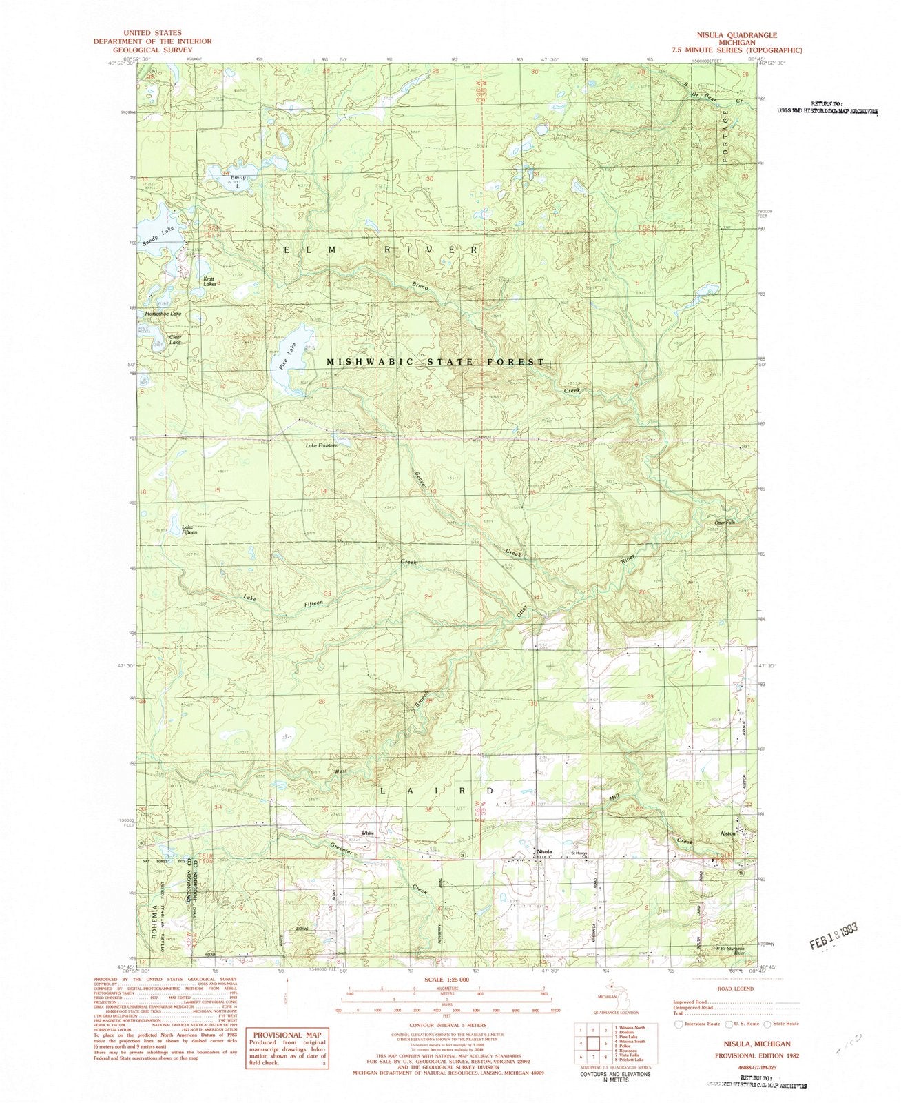 1982 Nisula, MI - Michigan - USGS Topographic Map