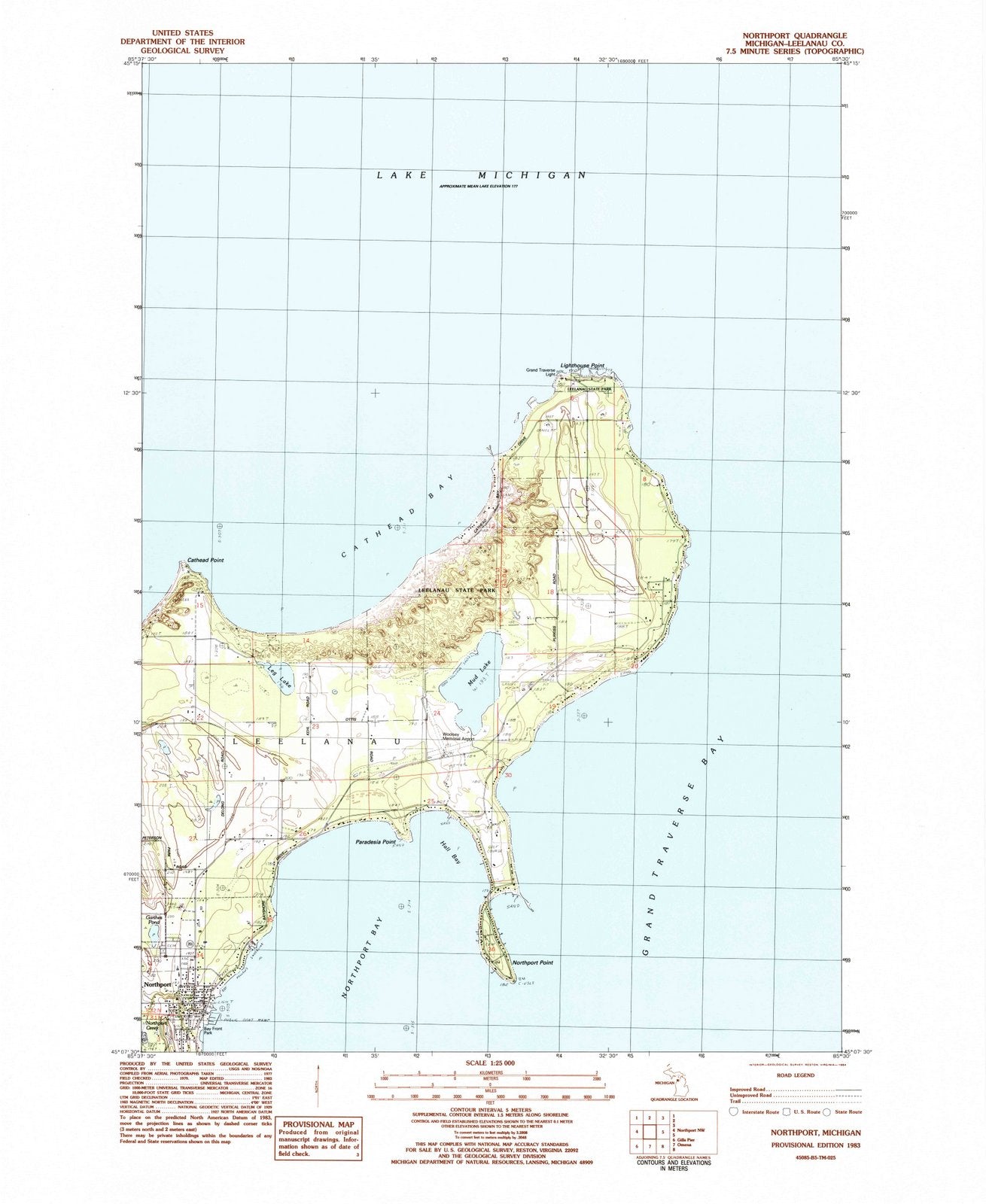 1983 Northport, MI - Michigan - USGS Topographic Map