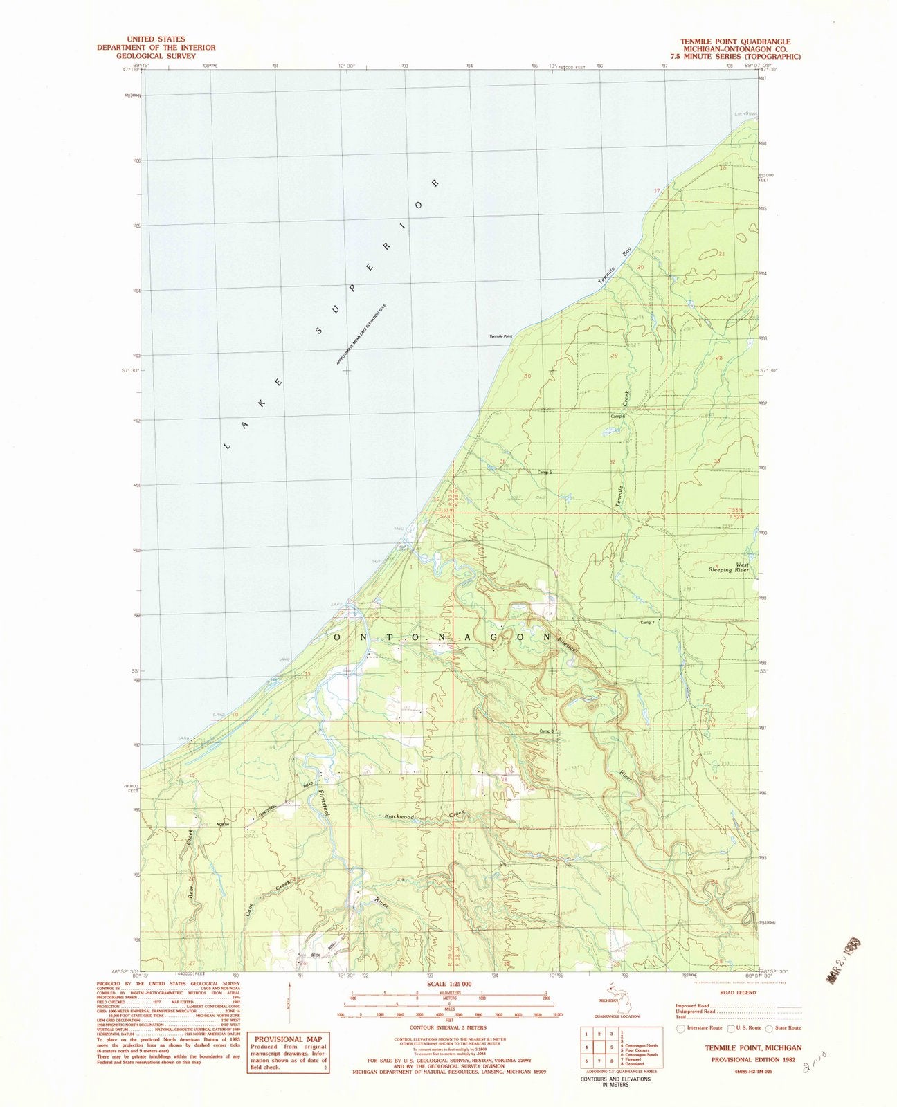 1982 Tenmile Point, MI - Michigan - USGS Topographic Map