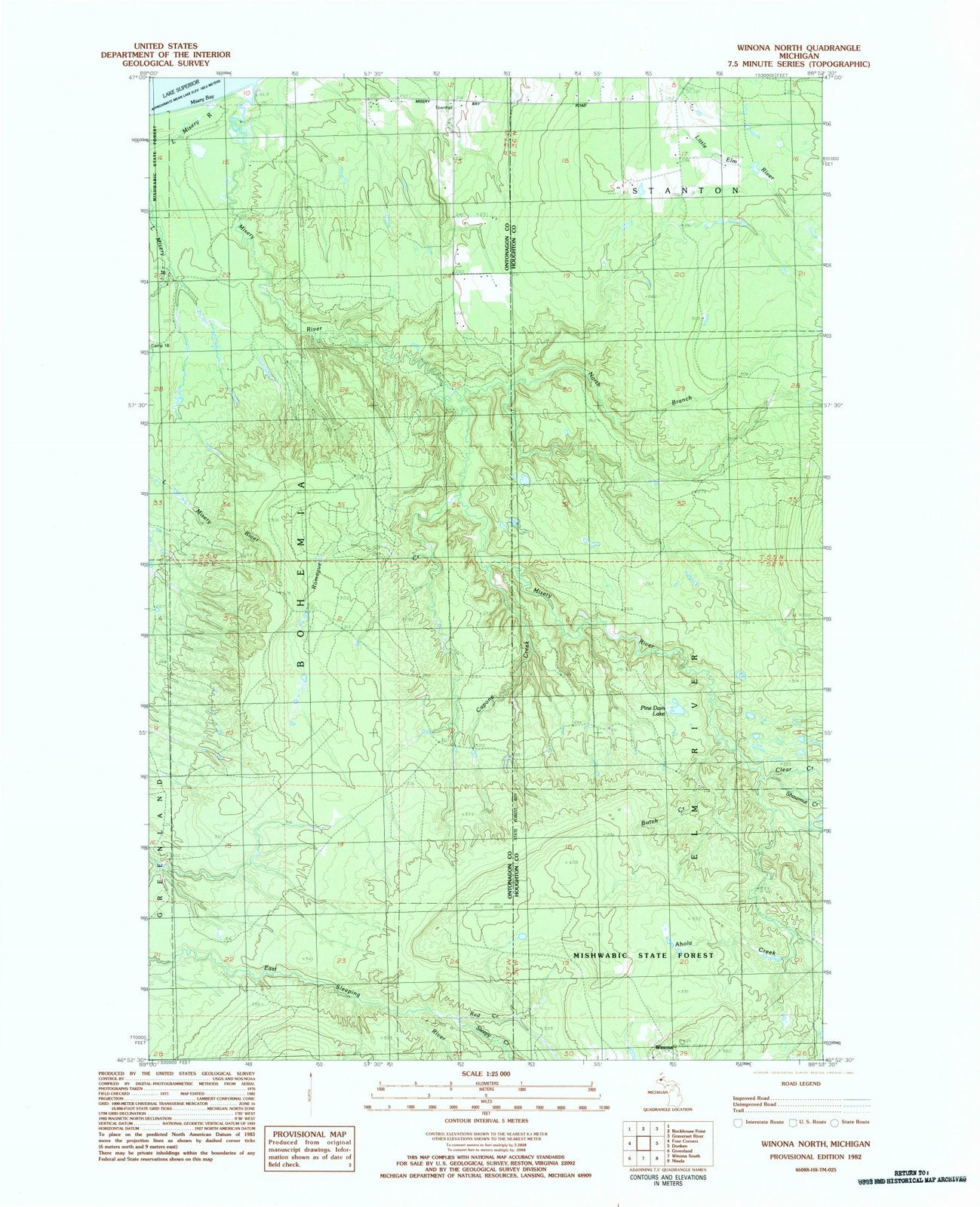 1982 Winona North, MI - Michigan - USGS Topographic Map