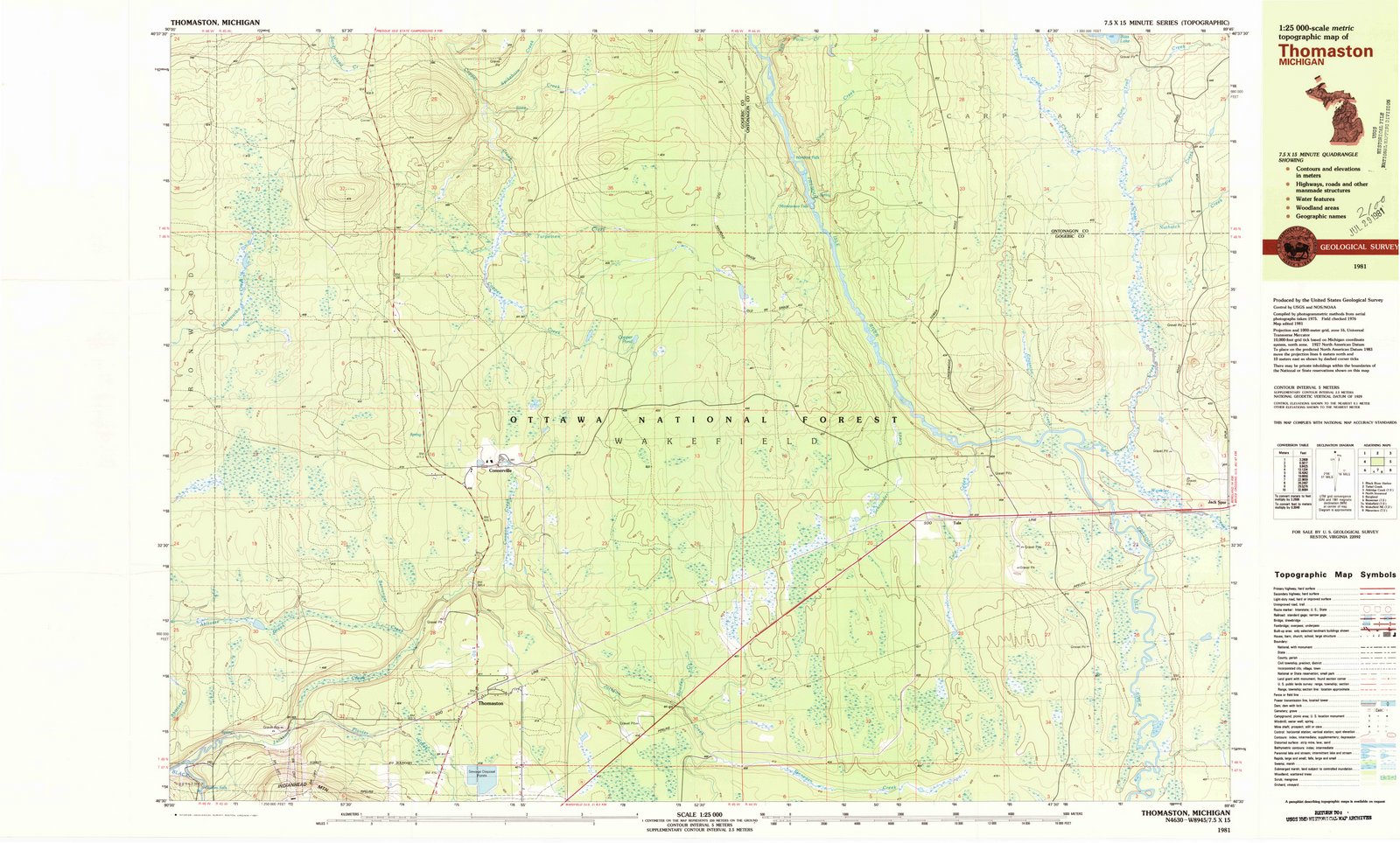 1981 Thomaston, MI - Michigan - USGS Topographic Map