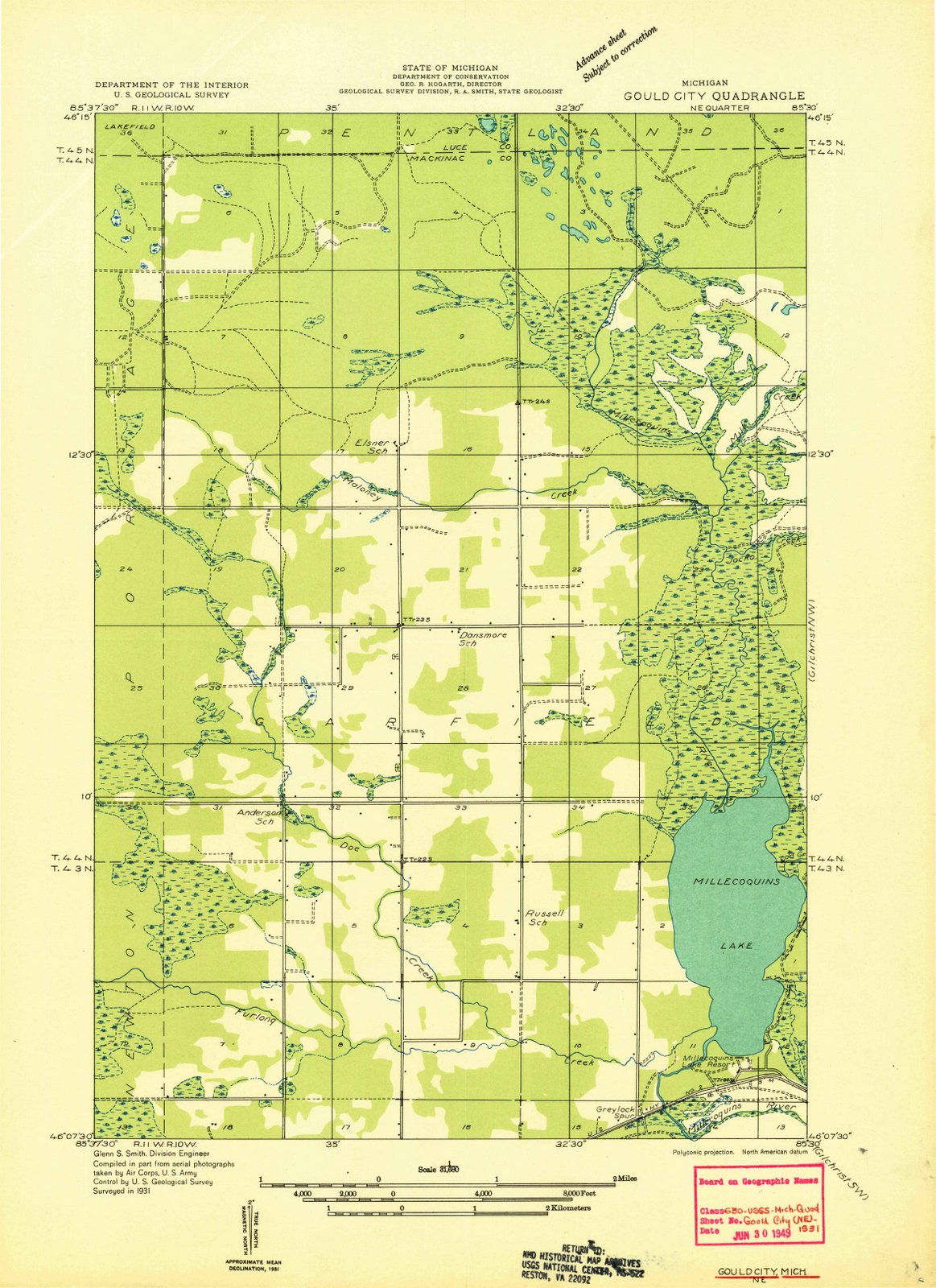 1931 Gould City, MI - Michigan - USGS Topographic Map