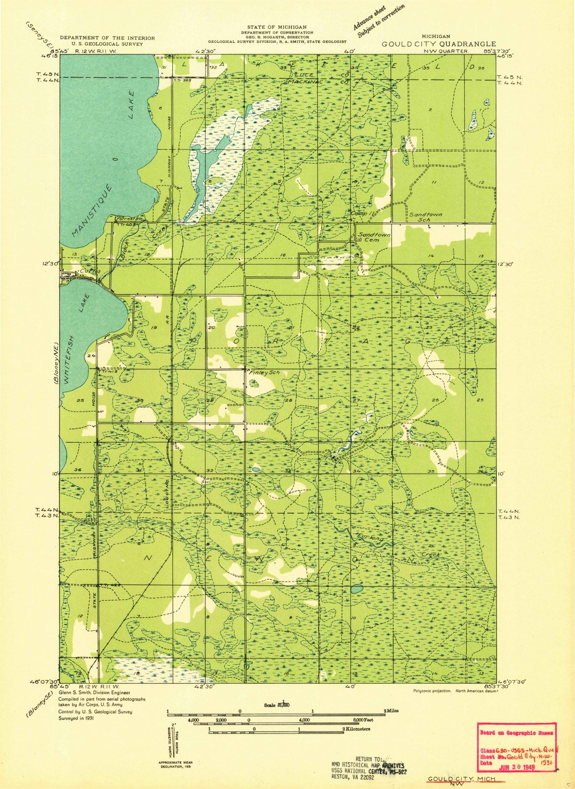 1931 Gould City, MI - Michigan - USGS Topographic Map v2