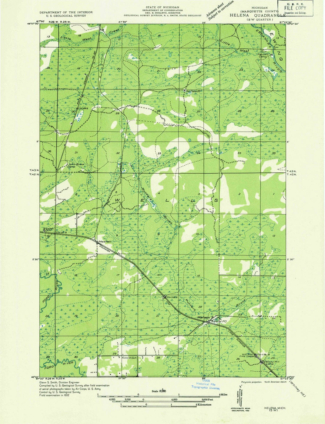 1932 Helena, MI - Michigan - USGS Topographic Map v2