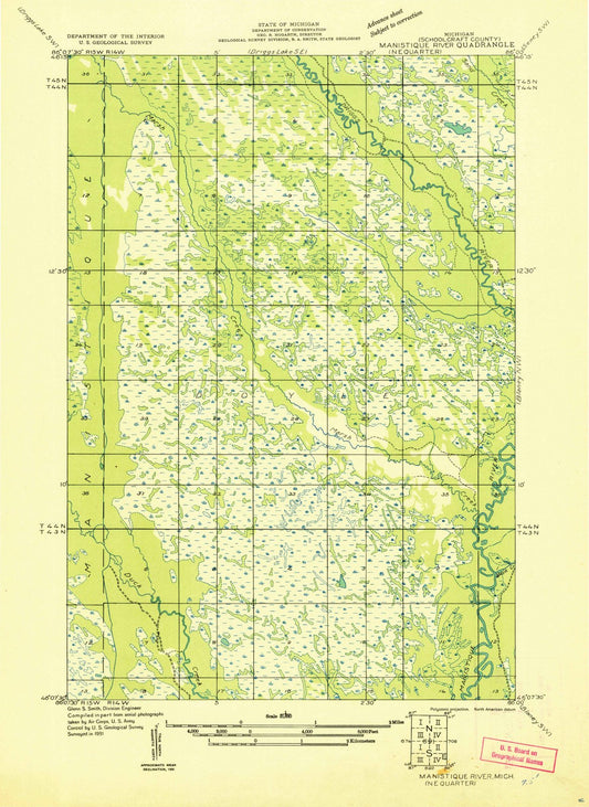 1931 Manistique River, MI - Michigan - USGS Topographic Map