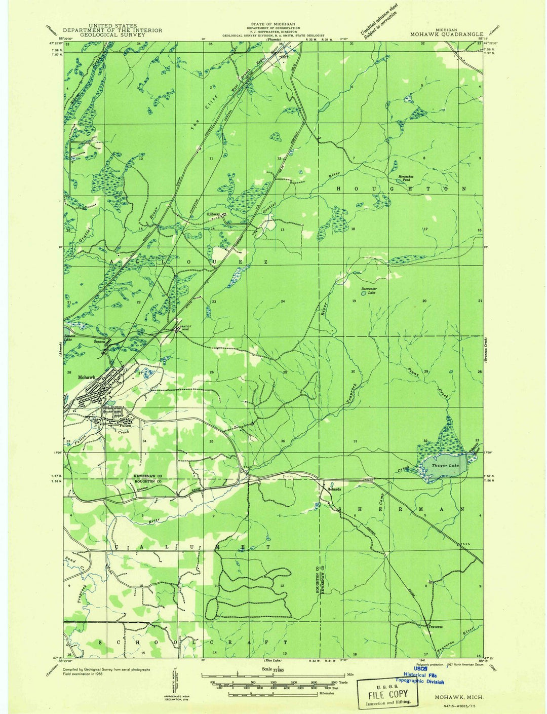 1941 Mohawk, MI - Michigan - USGS Topographic Map