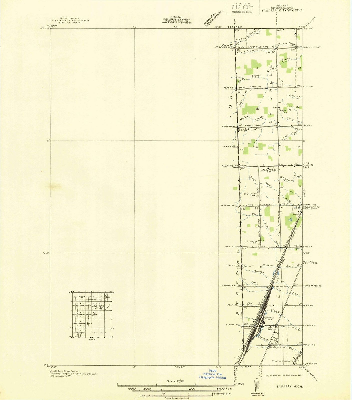 1936 Samaria, MI - Michigan - USGS Topographic Map