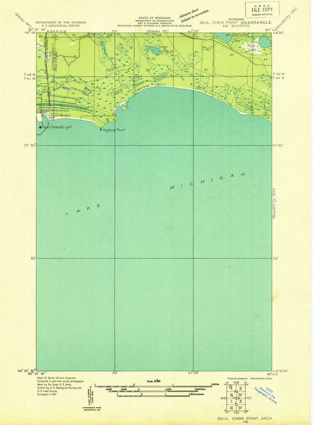 1931 Seul Choix Point, MI - Michigan - USGS Topographic Map