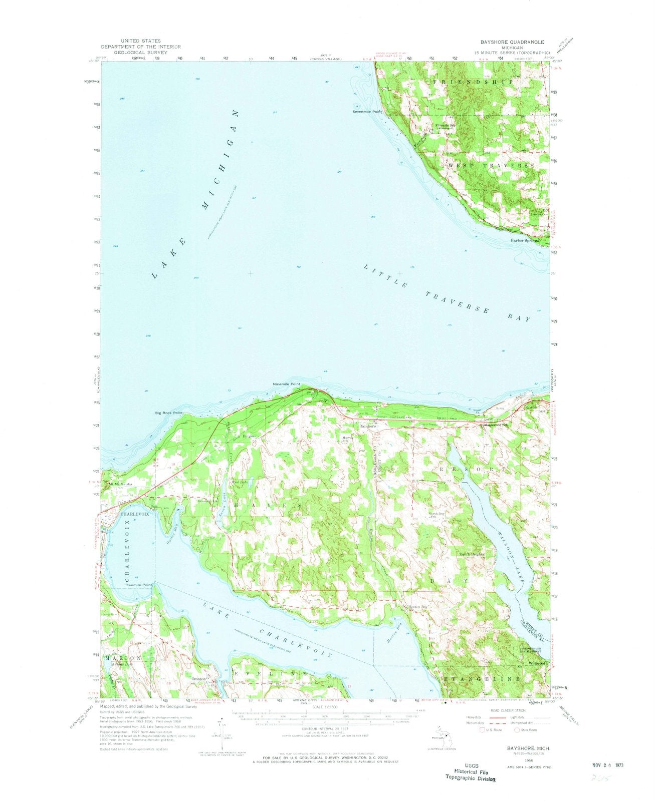 1958 Bayshore, MI - Michigan - USGS Topographic Map