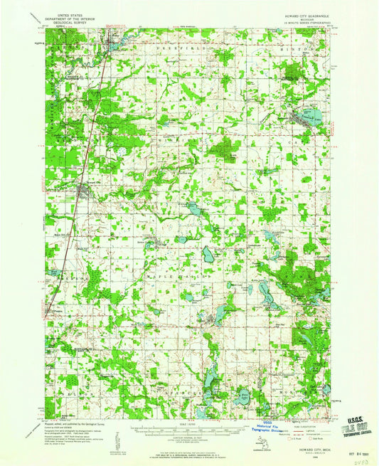 1959 Howard City, MI - Michigan - USGS Topographic Map
