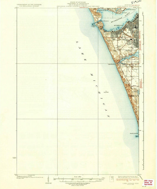 1936 Lake Harbor, MI - Michigan - USGS Topographic Map