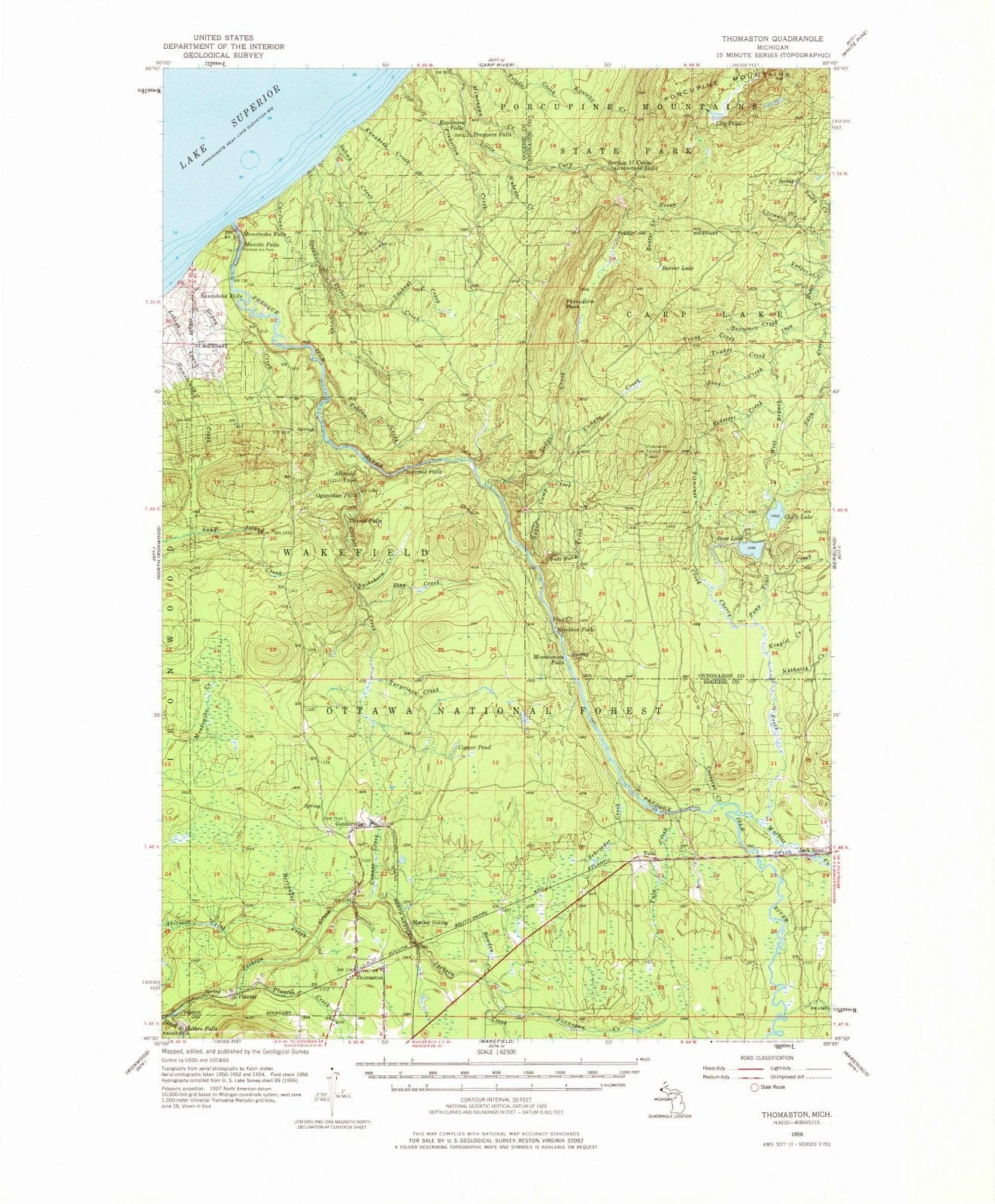 1956 Thomaston, MI - Michigan - USGS Topographic Map