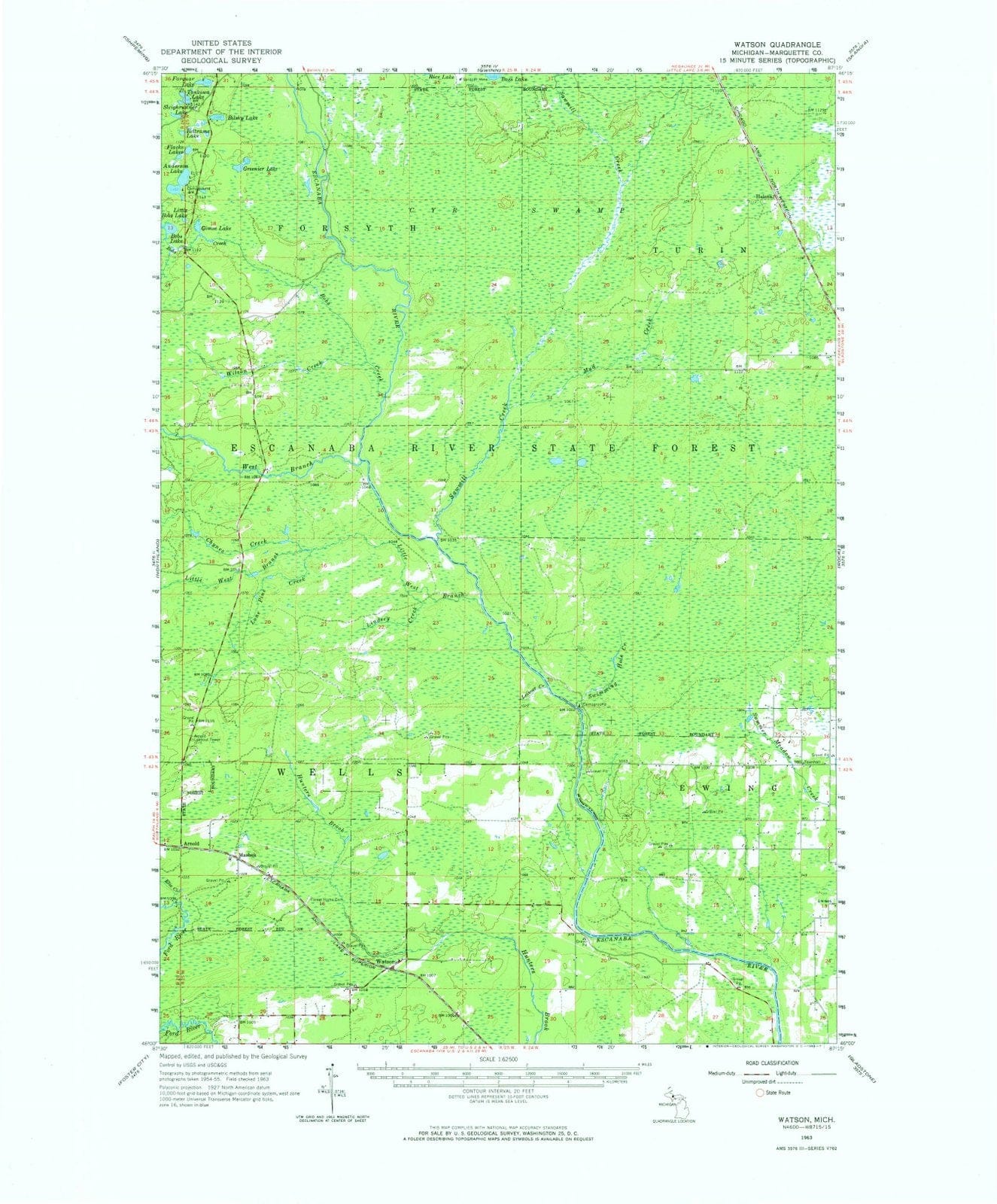 1963 Watson, MI - Michigan - USGS Topographic Map