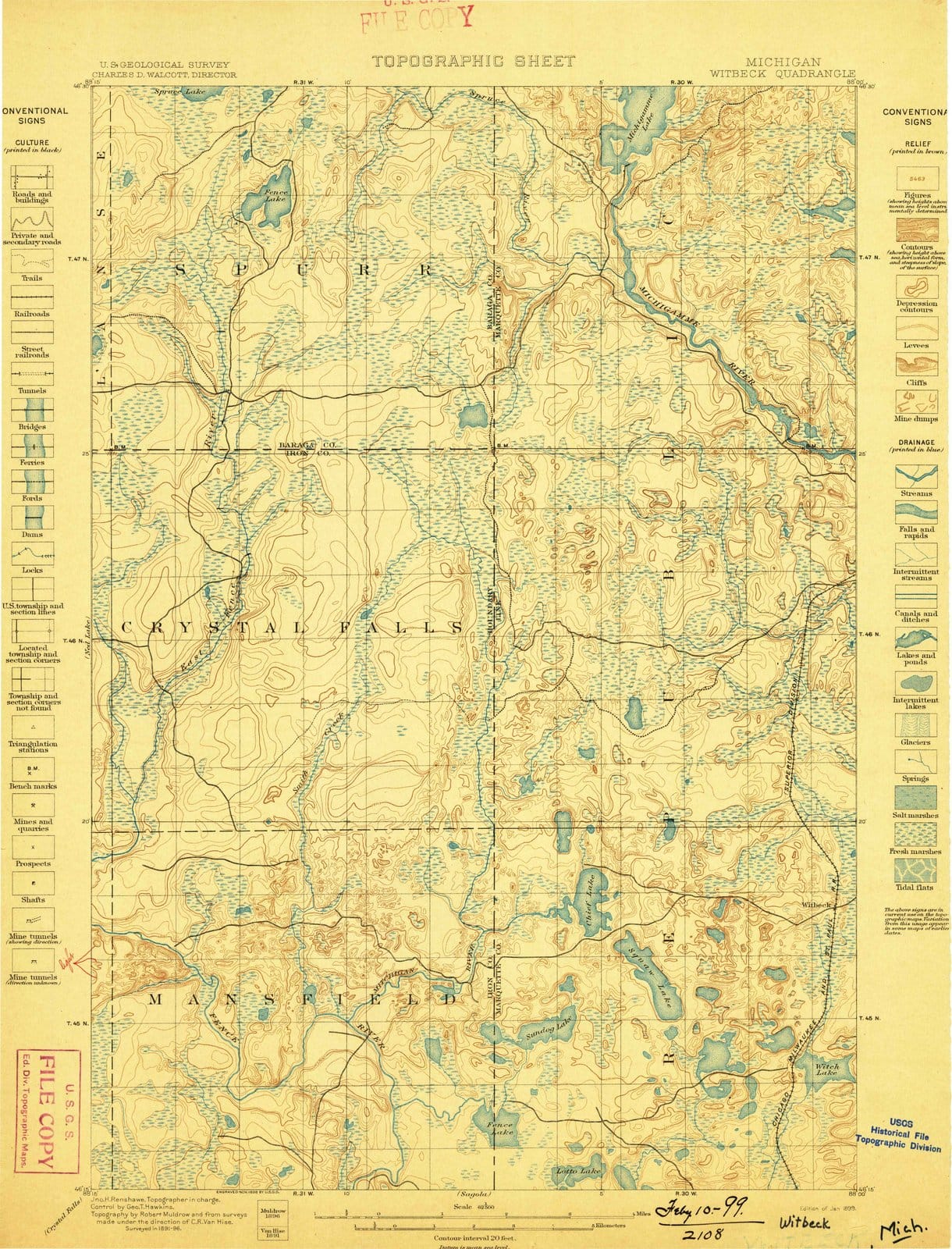 1899 Witbeck, MI - Michigan - USGS Topographic Map