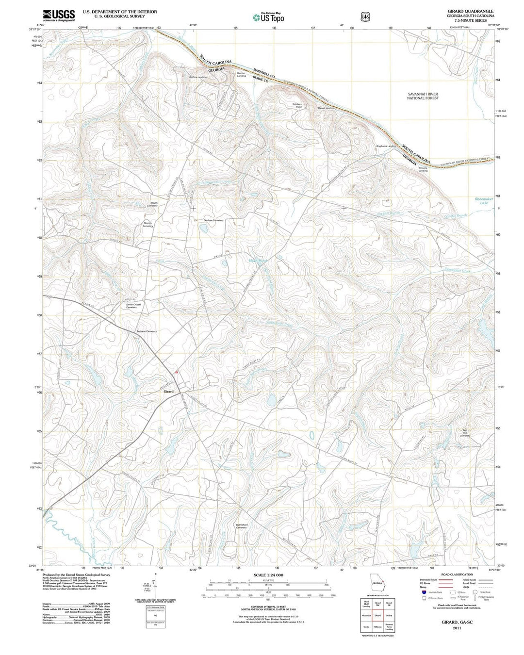2011 Girard, GA - Georgia - USGS Topographic Map