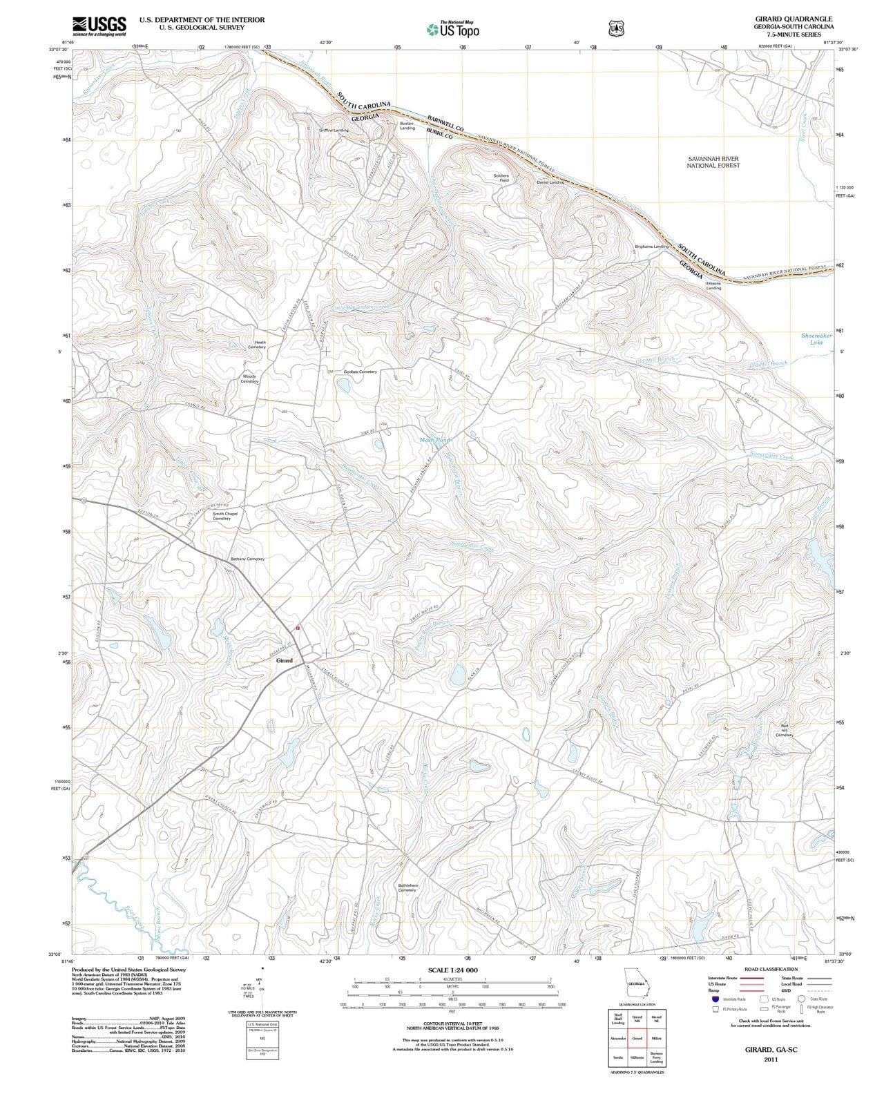 2011 Girard, GA - Georgia - USGS Topographic Map